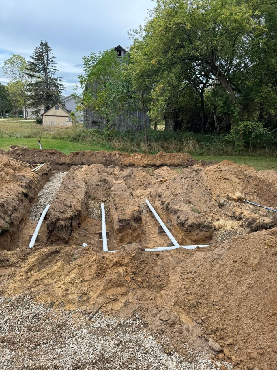 Septic field excavation work